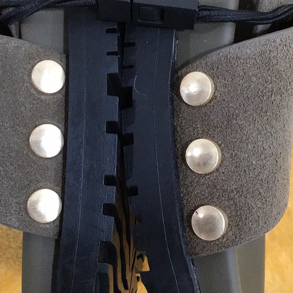 🆕 ZARA Suede Cross Strap Buckle Slides Olive Green - Picture 6 of 11